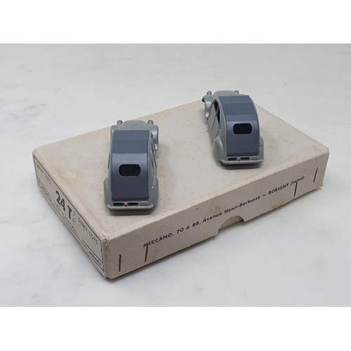 1409 - A French Dinky Toys No.24T Citroen 2CV Trade Box containing two models, M, Nr perfect box