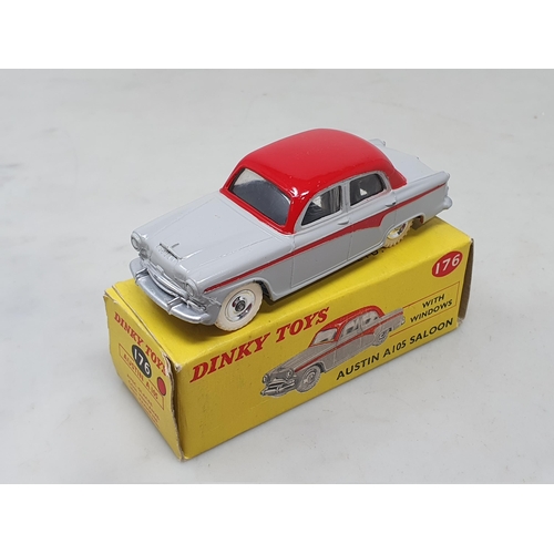 1422 - A boxed Dinky Toys No.176 red and grey Austin A105 Saloon, M, box Ex plus