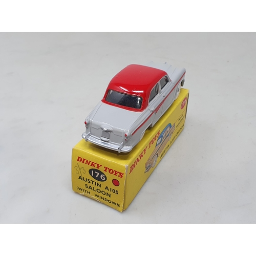 1422 - A boxed Dinky Toys No.176 red and grey Austin A105 Saloon, M, box Ex plus