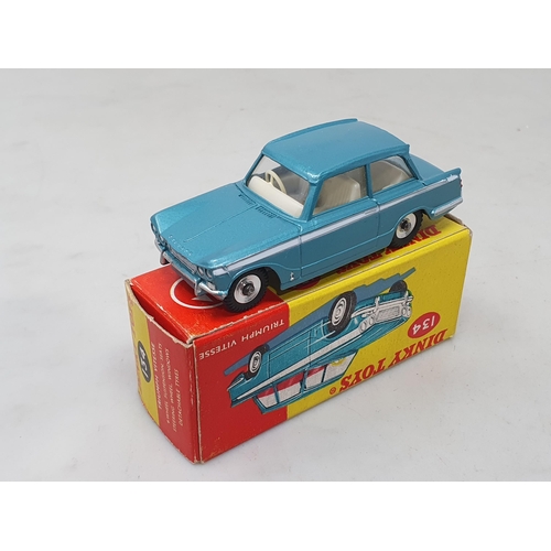 1428 - A boxed Dinky Toys No.134 metallic green Triumph VItesse with scarce light grey interior, M, box Nr ... 