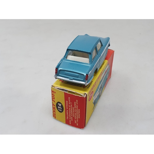 1428 - A boxed Dinky Toys No.134 metallic green Triumph VItesse with scarce light grey interior, M, box Nr ... 