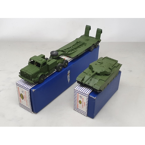 1433 - A boxed Dinky Supertoys No.660 Tank Transporter and a boxed No.651 Centurion Tank, Nr M-M, boxes Ex ... 