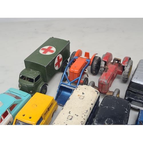 1457 - Fifteen unboxed play worn Dinky, Corgi, Budgie and Trian Spot-on Vehicles including VW Police Car, F... 