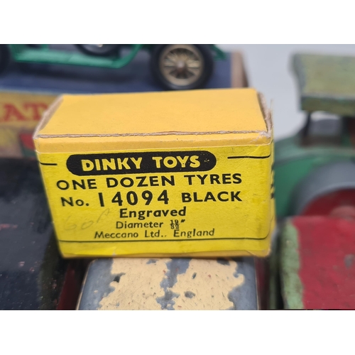 1464 - A box of assorted play worn Dinky Toys and other diecast Models, some A/F and re-painted