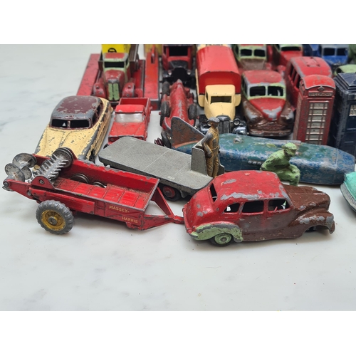 1464 - A box of assorted play worn Dinky Toys and other diecast Models, some A/F and re-painted