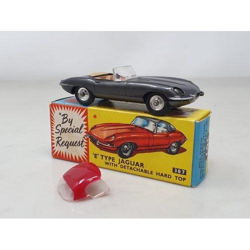 1472 - A boxed Corgi Toys No.307 graphite Jaguar E-type, M, box superb