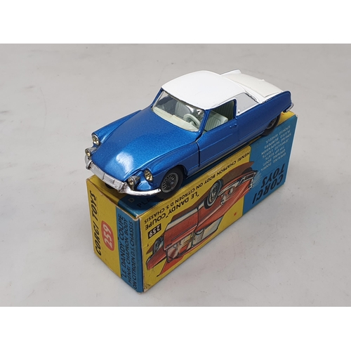 1475 - A boxed Corgi Toys No.259 blue Citroen 'Le Dandy' with Henri Chapron body, Nr M, box Ex