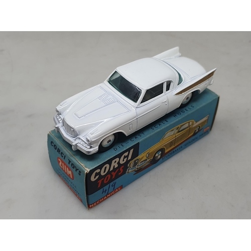 1481 - A boxed Corgi Toys No.211M white Studebaker Golden Hawk, Nr M-M, box VG-Ex