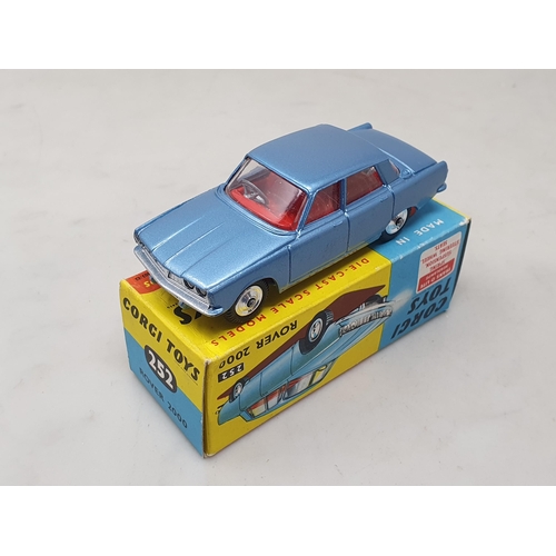 1483 - A boxed Corgi Toys No.252 metallic blue Rover 2000, M, box Ex plus