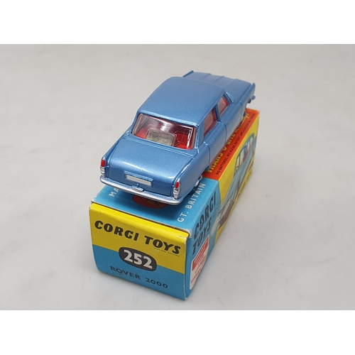 1483 - A boxed Corgi Toys No.252 metallic blue Rover 2000, M, box Ex plus