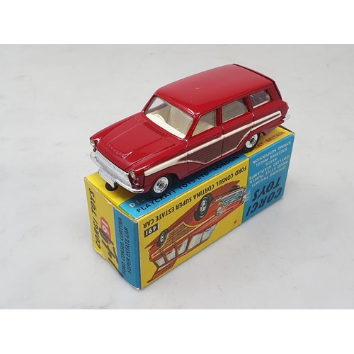 1486 - A boxed Corgi Toys No.491 red Ford Consul Cortina Estate Car, M, box Ex