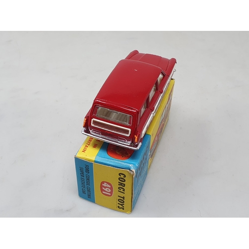 1486 - A boxed Corgi Toys No.491 red Ford Consul Cortina Estate Car, M, box Ex