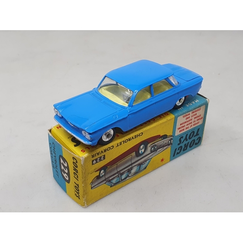 1490 - A boxed Corgi Toys No.229 dark blue Chevrolet Corvair, M, box Ex