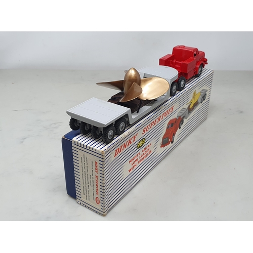 1506 - A boxed Dinky Toys No.986 Mighty Antar Low Loader with propeller, Nr M, box Ex with packing