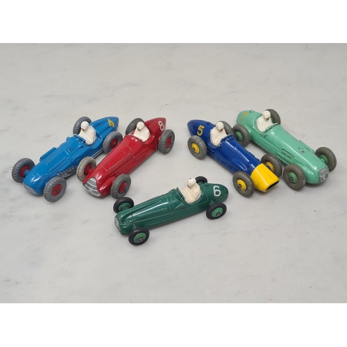 1521 - Five Dinky Toys Racing Cars including H.W.M., Ferrari, Talbot Lago, Alfa-Romeo and Cooper-Bristol