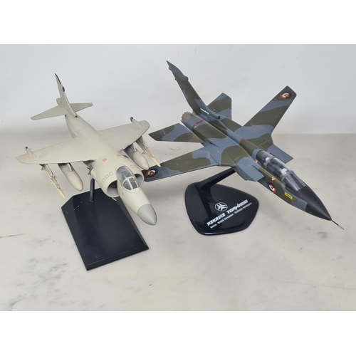 1533 - A Space Models Harrier on stand and a L. Piazzai Models Panavia Tornado on stand