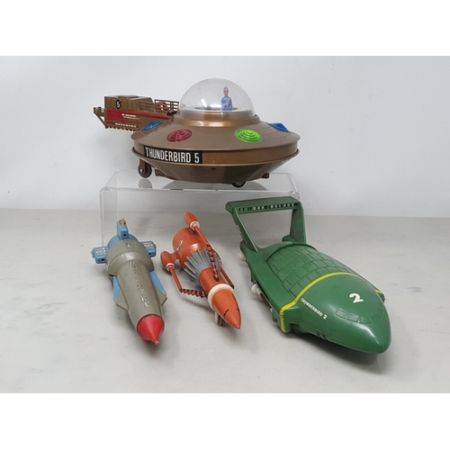 1625 - An unboxed JR21 Toys Thunderbird 1, an unboxed Thunderbird 2 (one front leg missing), an unboxed Thu... 