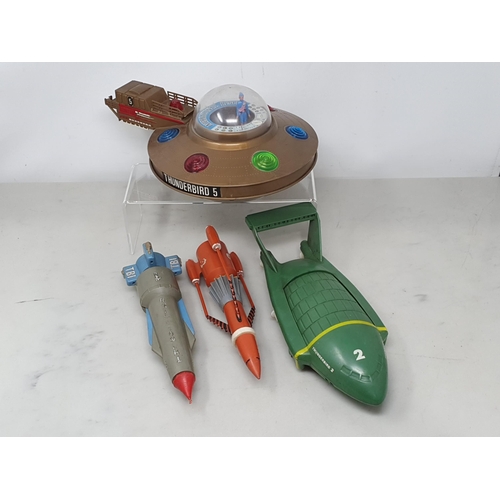 1625 - An unboxed JR21 Toys Thunderbird 1, an unboxed Thunderbird 2 (one front leg missing), an unboxed Thu... 