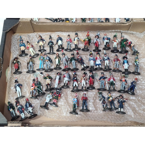 1592 - Two tray containing 102 unboxed Del Prado Napoleonic Period Soldiers