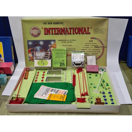 1628 - A boxed Subbuteo International Football Game (nearly complete, some A/F), a boxed Set of Goals and a... 