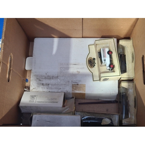 1636 - A box containing a Keilkraft Hurricane Flying Model, various Lledo Days Gone including Royal Air For... 