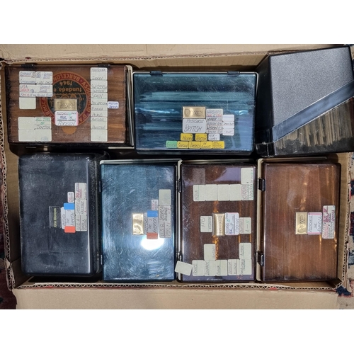 1278 - Four boxes of Railway Postcards, Photos including British and Continental interest and Badges