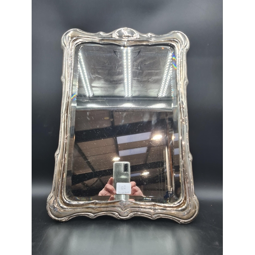 96 - An early 20th Century silver framed Easel Mirror with bevelled plate, Birmingham circa 1900, marks w... 