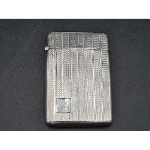 107 - A George V silver Card Case with engine turned decoration, Birmingham 1931