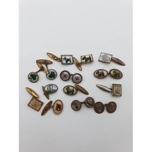 17 - A collection of antique and vintage Cuff-links