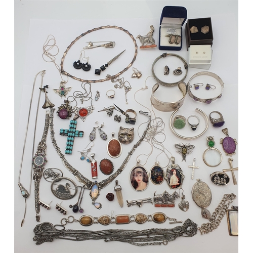 19 - A large collection of modern Silver Jewellery