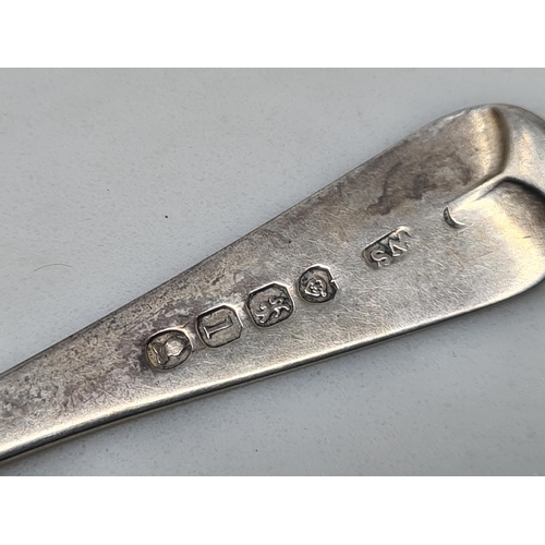 88 - Six George IV silver Teaspoons old english pattern engraved initial E, London 1826, maker: W.S