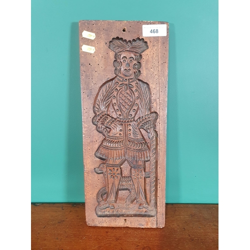 363 - An 18th Century Ginger Bread Mould carved figures to both sides, 17in x 7in.