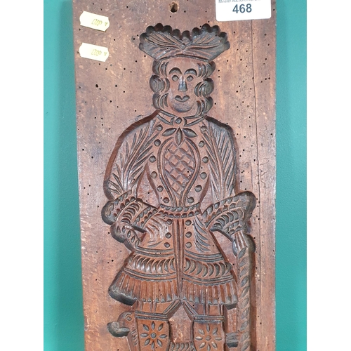 363 - An 18th Century Ginger Bread Mould carved figures to both sides, 17in x 7in.