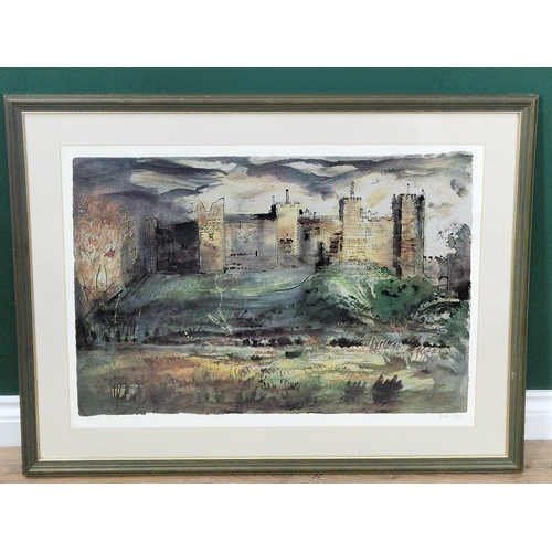 496 - JOHN EGERTON CHRISTMAS PIPER. CH (1903-1992) Framlingham Castle (1971), screenprint in colours, sign... 