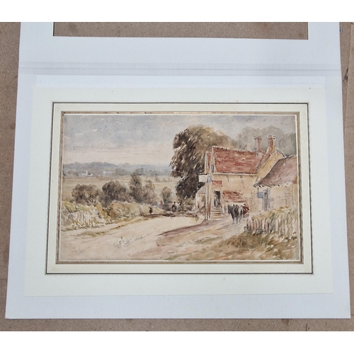 503 - ATTRIBUTED TO DAVID COX (1783-1859) On a Country Track, near an Inn, inscribed 'July 18th 1856', wat... 