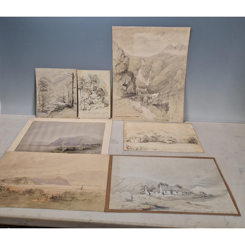 505 - HENRY BLUNT (1806-1853) A collection of watercolours and drawings depicting views in North Wales, th... 