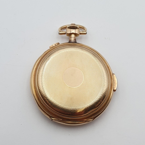 128 - A late 19th Century Invicta 14ct gold-cased keyless wind full hunter minute repeater Pocket Watch, t... 