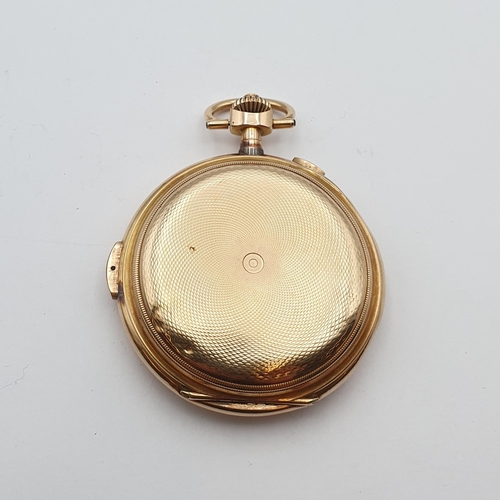 128 - A late 19th Century Invicta 14ct gold-cased keyless wind full hunter minute repeater Pocket Watch, t... 