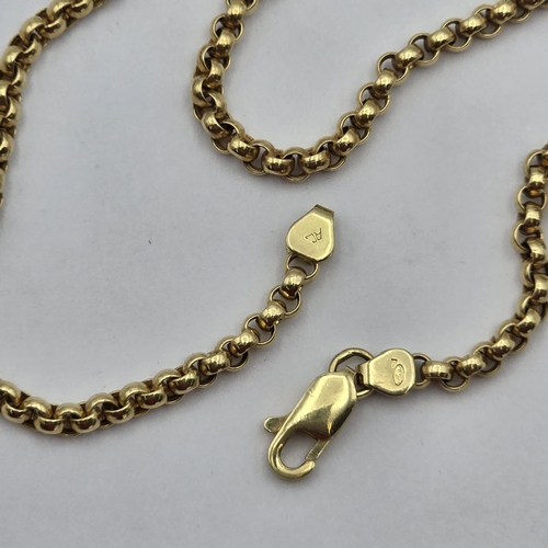 147 - A gold metal Belcher Chain, stamped RC and 750, 59cm, approx 13gms