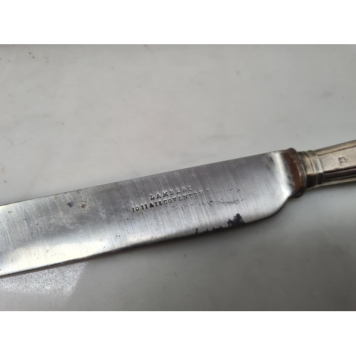 19 - Twenty eight 19th century silver handled Dinner Knives engraved crests, steel blades by various make... 