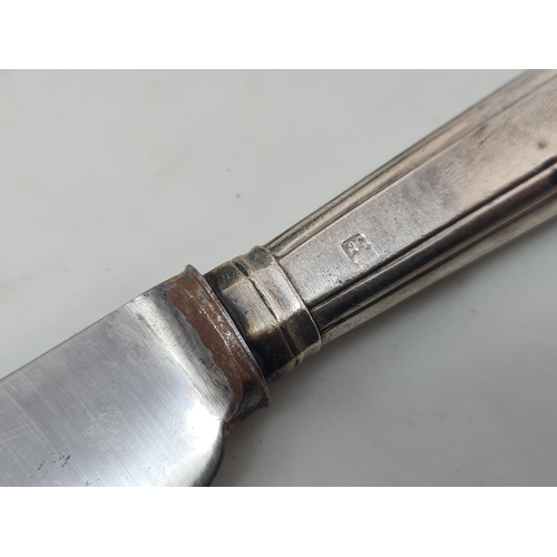 19 - Twenty eight 19th century silver handled Dinner Knives engraved crests, steel blades by various make... 