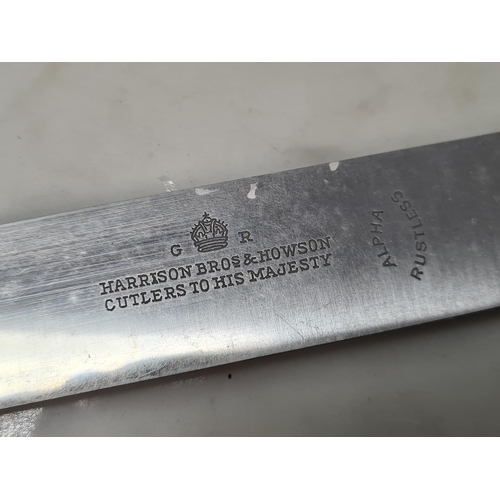19 - Twenty eight 19th century silver handled Dinner Knives engraved crests, steel blades by various make... 