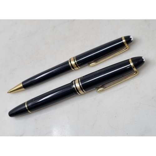 248 - A Mont Blanc Meisterstuck Fountain Pen, No 146 with 14K Nib, 4810,and a matching Propelling Pencil, ... 