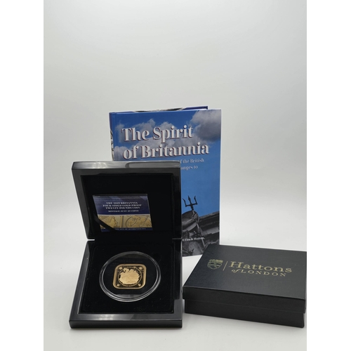 271 - QEII Tristan Da Cunha 2019 four-sided 22 Carat Gold Proof Britannia Twenty Pound Coin. Mintage of 49... 