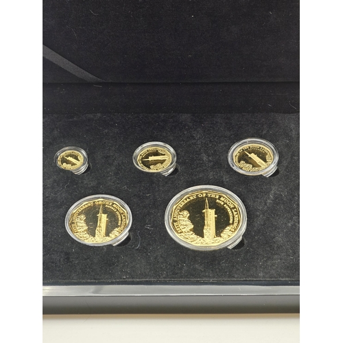 272 - QEII East Caribbean States 2019 50th Anniversary of The Moon Landings, 22ct Gold Five Coin Proof Set... 