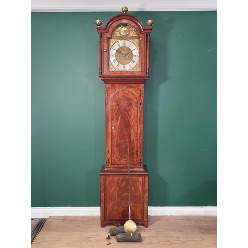 285 - An early 19th Century mahogany eight-day Longcase Clock, the arched brass dial engraved John Oatway,... 