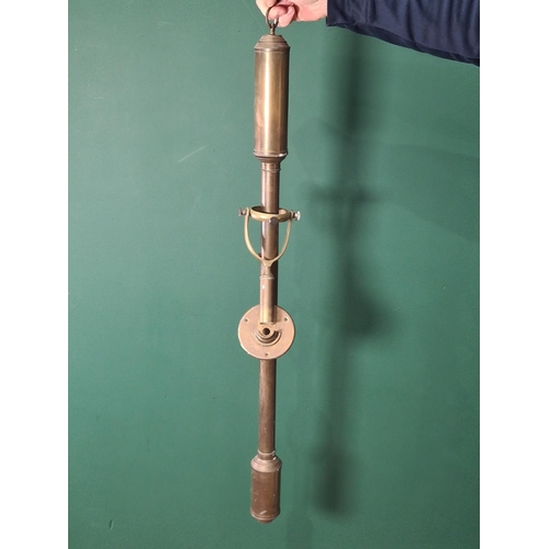 289 - A brass Ship's Gimbal Arm Barometer bearing 'JJBLM 16 A 22 RN Desterro Lisbon, 38'