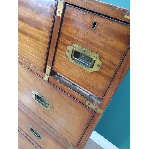 316 - A 19th Century mahogany Campaign Secretaire Chest by Hill & Millard, 2 Duncarron Street, Trafalgar S... 