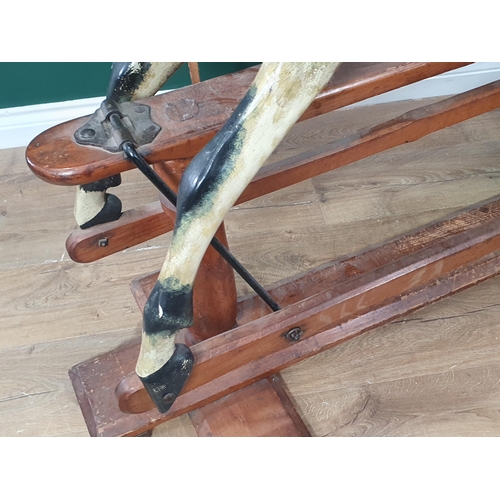 320 - A Victorian carved and painted dapple gray Rocking Horse in the manner of F.H. Ayres, with leather b... 