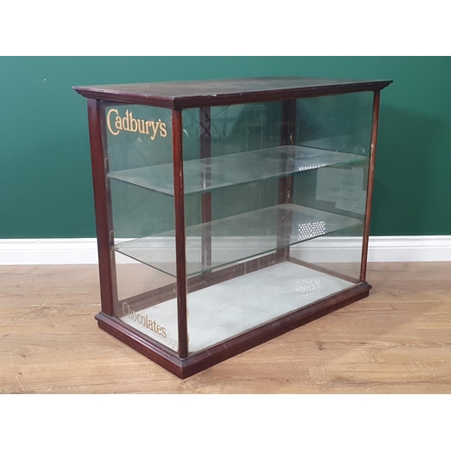 329 - A mahogany framed glazed Shop Display Cabinet with moulded cornice and plinth, a pair of glazed slid... 